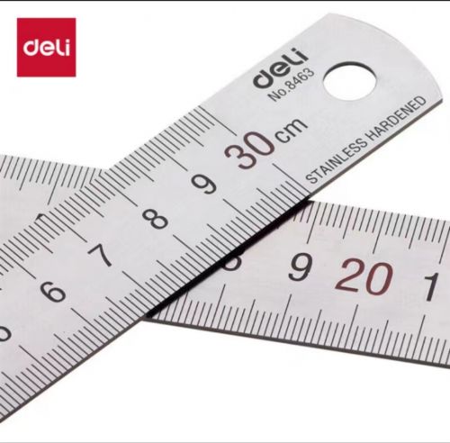 得力(deli)30cm不銹鋼直尺